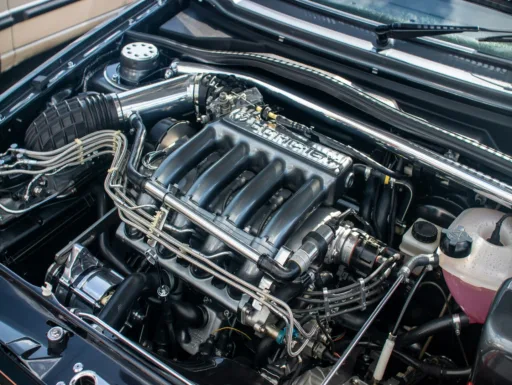 A photo of an car engine