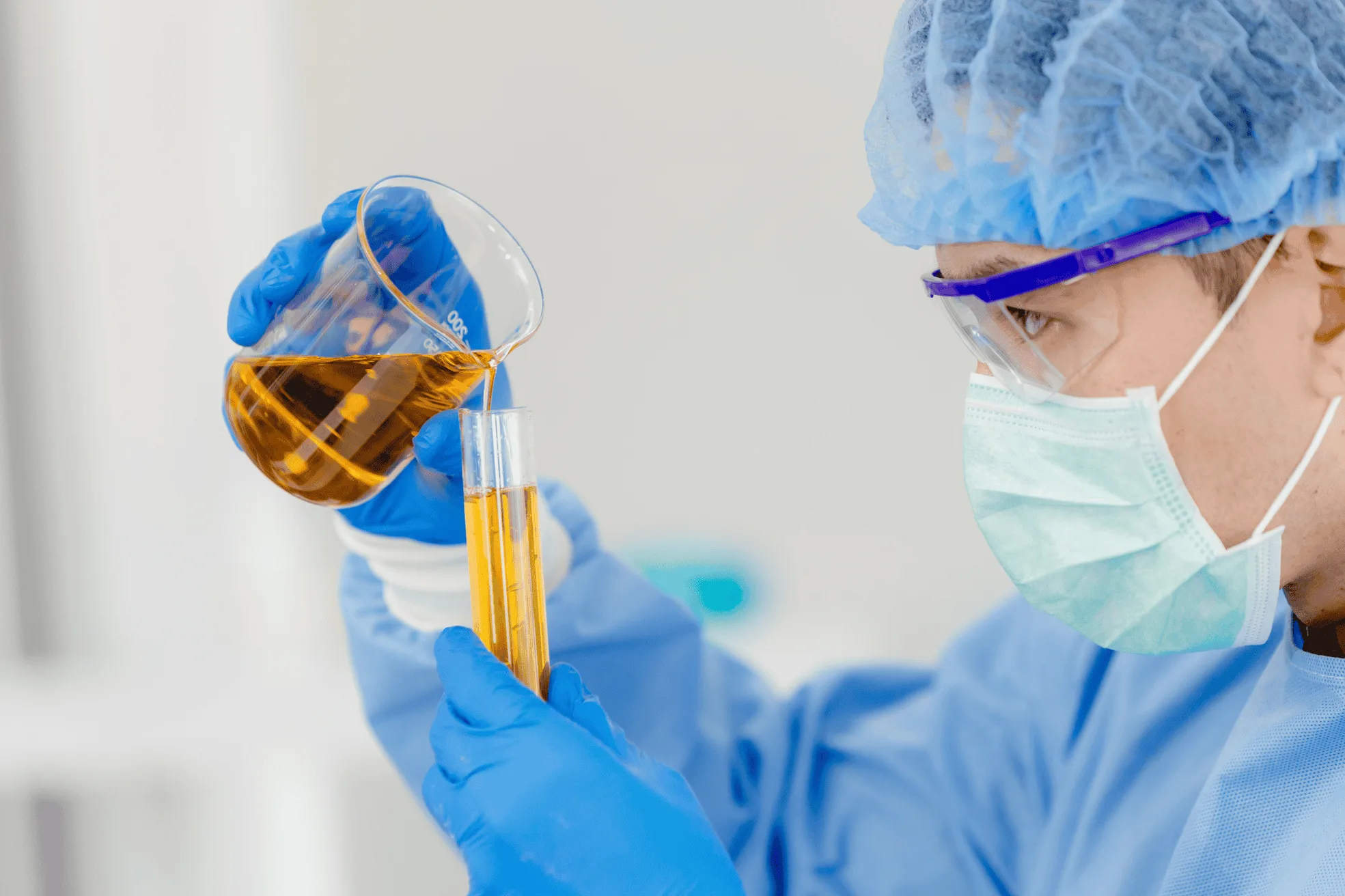 A person doing an Oil Analysis